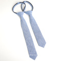 Fashion Chambray Blue Cotton Zipper Kids Tie